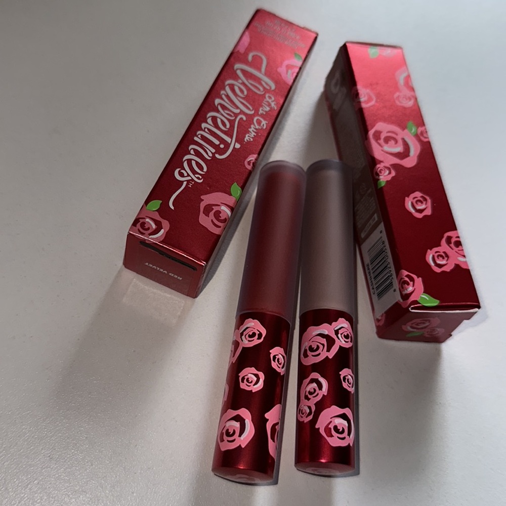 2 Lime Crime Velvetines..liquid matte lipstick colors cashmere and red velvet. - Picture 10 of 11